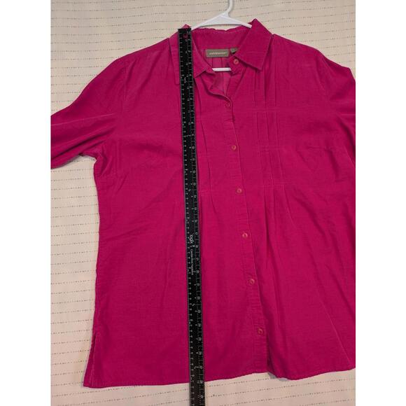 Croft & Barrow Corduroy Button Up Long Sleeve Shirt Womens Large Pink - Picture 6 of 6